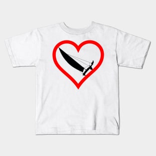 Red heart contour with catamaran Kids T-Shirt